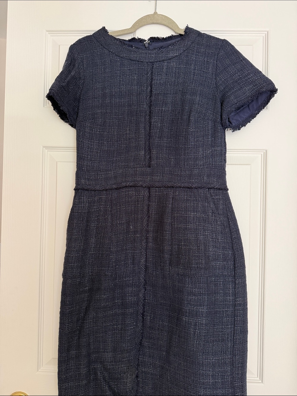 Banana Republic Navy Textured Midi Dress